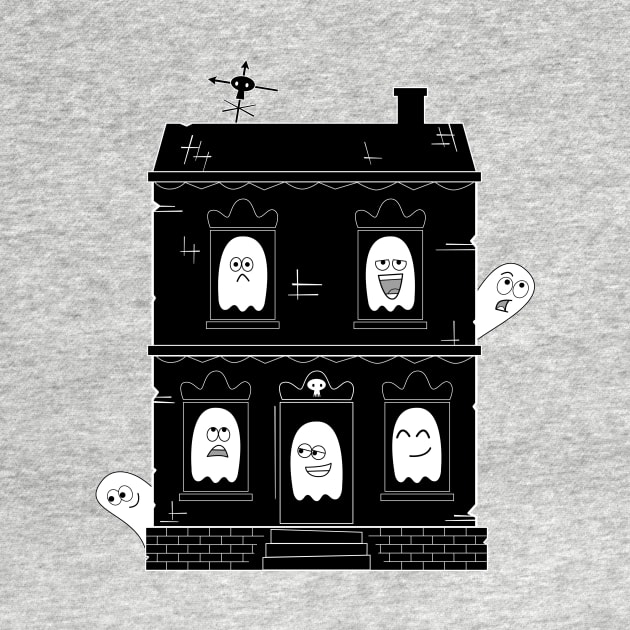 Spooky Cute Ghosts Haunted House by Andy McNally